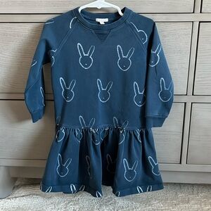 Livly Baby Blue Sweatshirt Dress with Bunny Rabbits SIze 3T